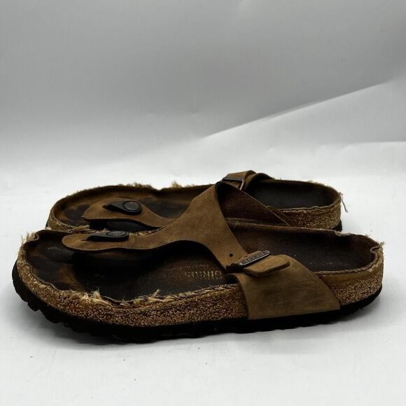 Birkenstock Gizeh Thongs Womens Size 5 R 36 Bronze Brown Germany Made Flat Shoes - Picture 4 of 12